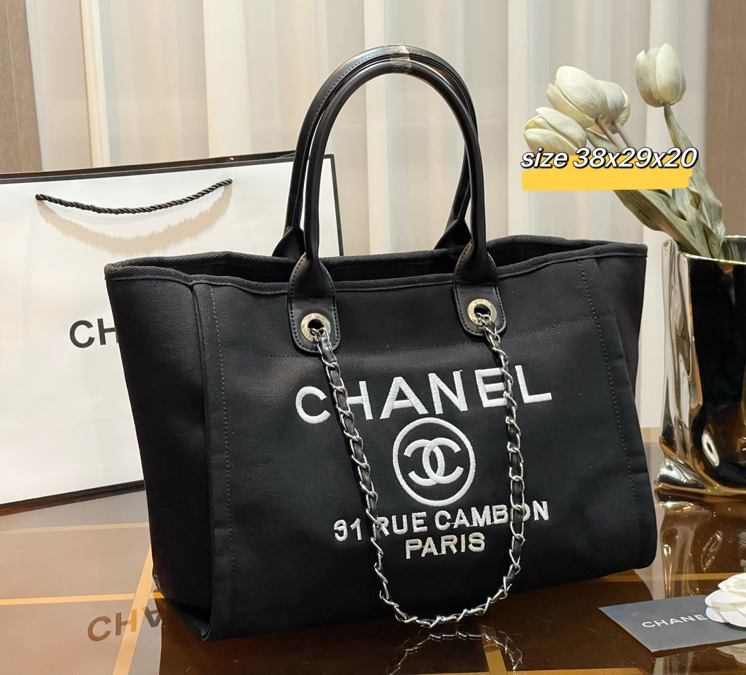 【期間限定】CHANELシャネル キャンバス マミーバッグ トラベルバッグ 大容量 ブラック