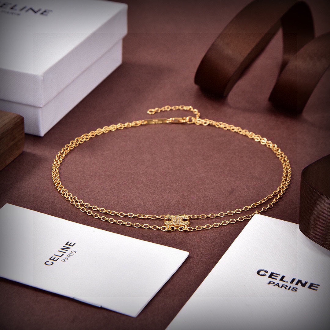 [CELINE]トリオンフネックレスクリスタルTRIONFnecklace